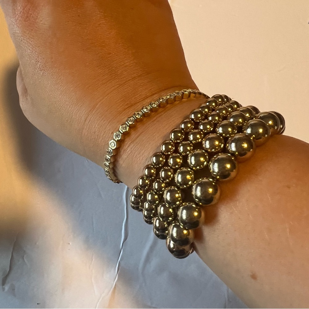 Gold Beaded Stretchy Bracelets - Picture 3 of 3